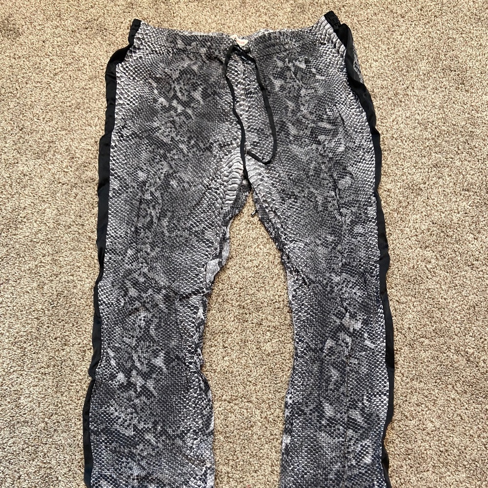 Rebecca Taylor silk snake print pants